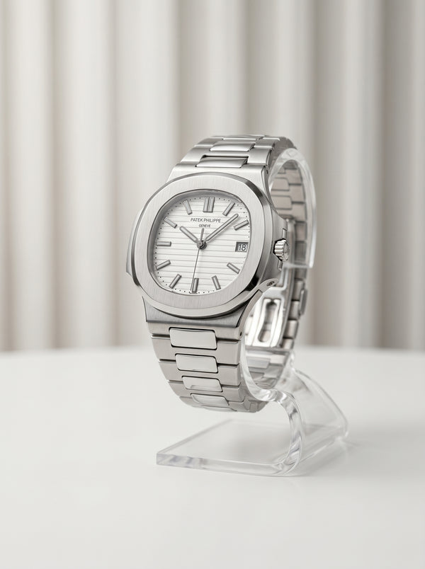 Silver with White Dial Patek philip Geneve