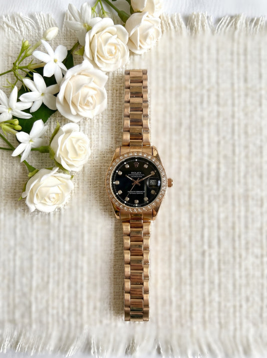 Rol-ex mini Gold black