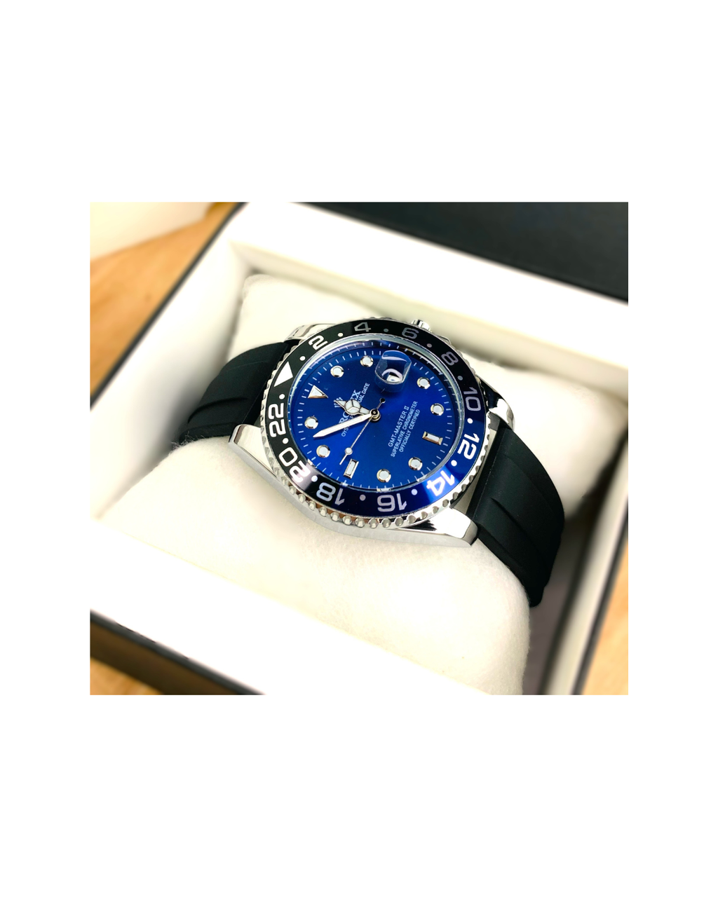Black Belt With Blue Dial