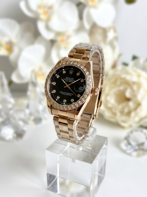 Rol-ex mini Gold black
