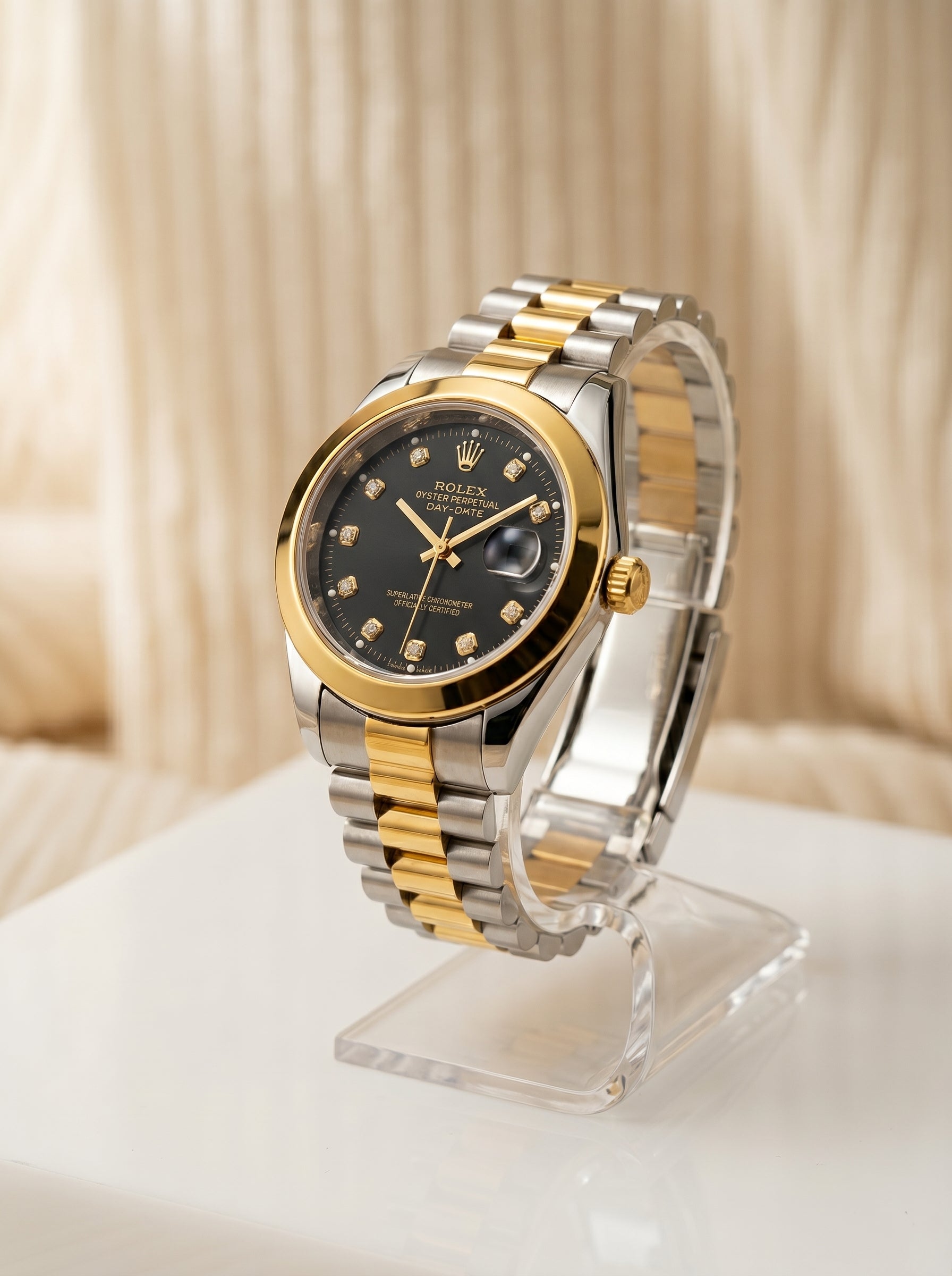 Rolex 2 tone with black dial