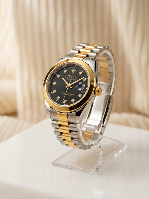 Rolex 2 tone with black dial