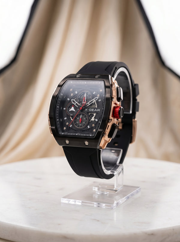 Black Straps Chronograph Working Watch XG-02