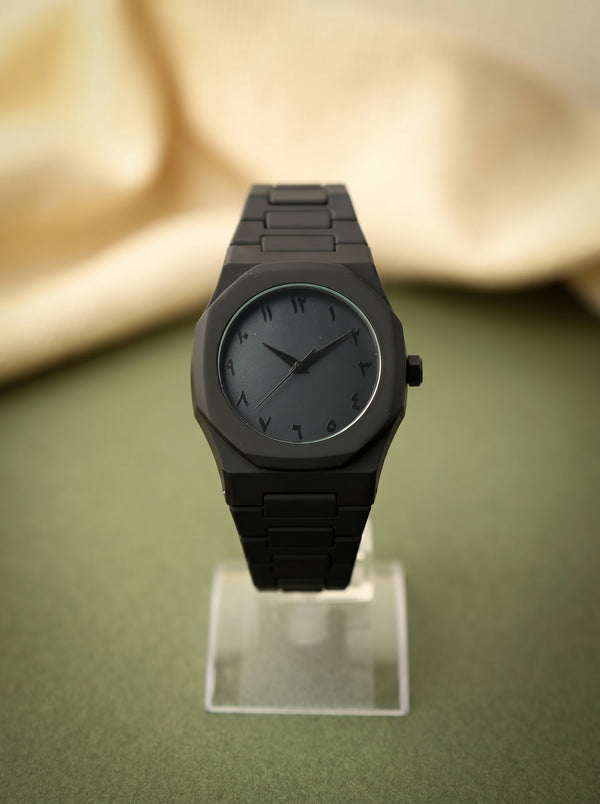 Original black arabic aura watch with fiber material