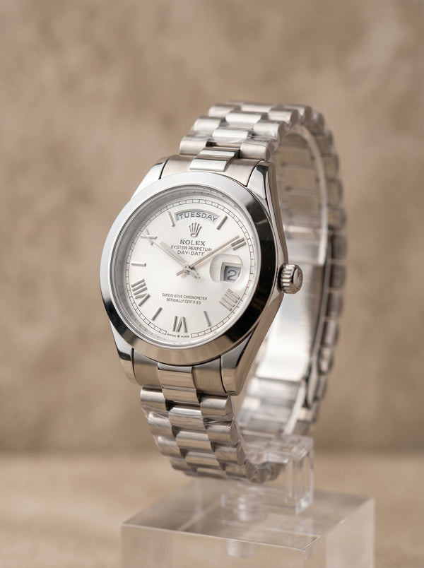Day Date silver with white dial Rolex