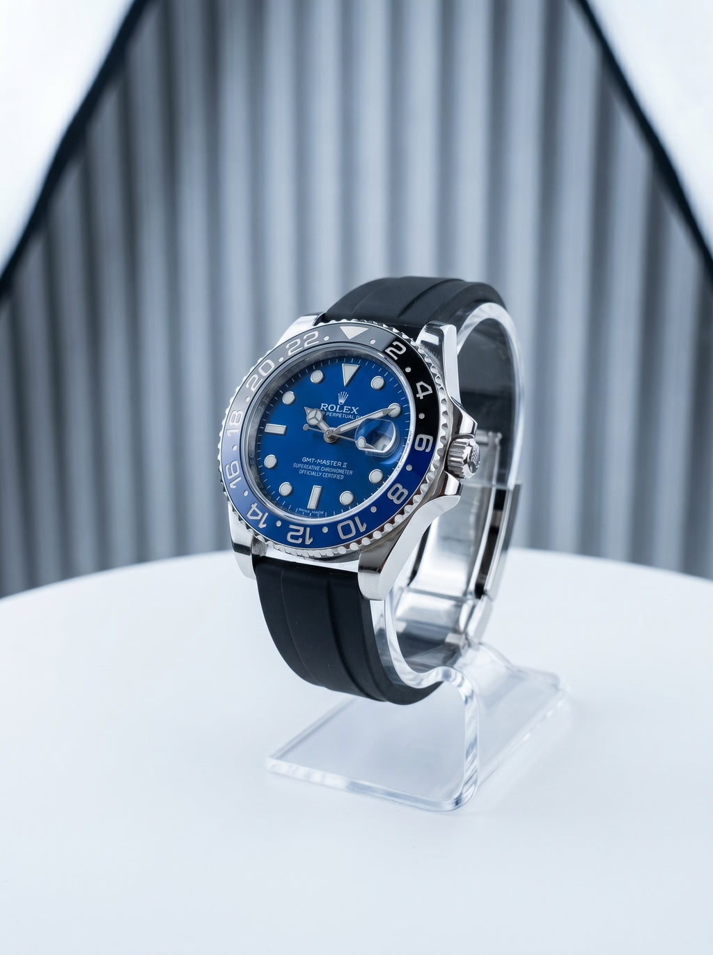 Black Belt With Blue Dial
