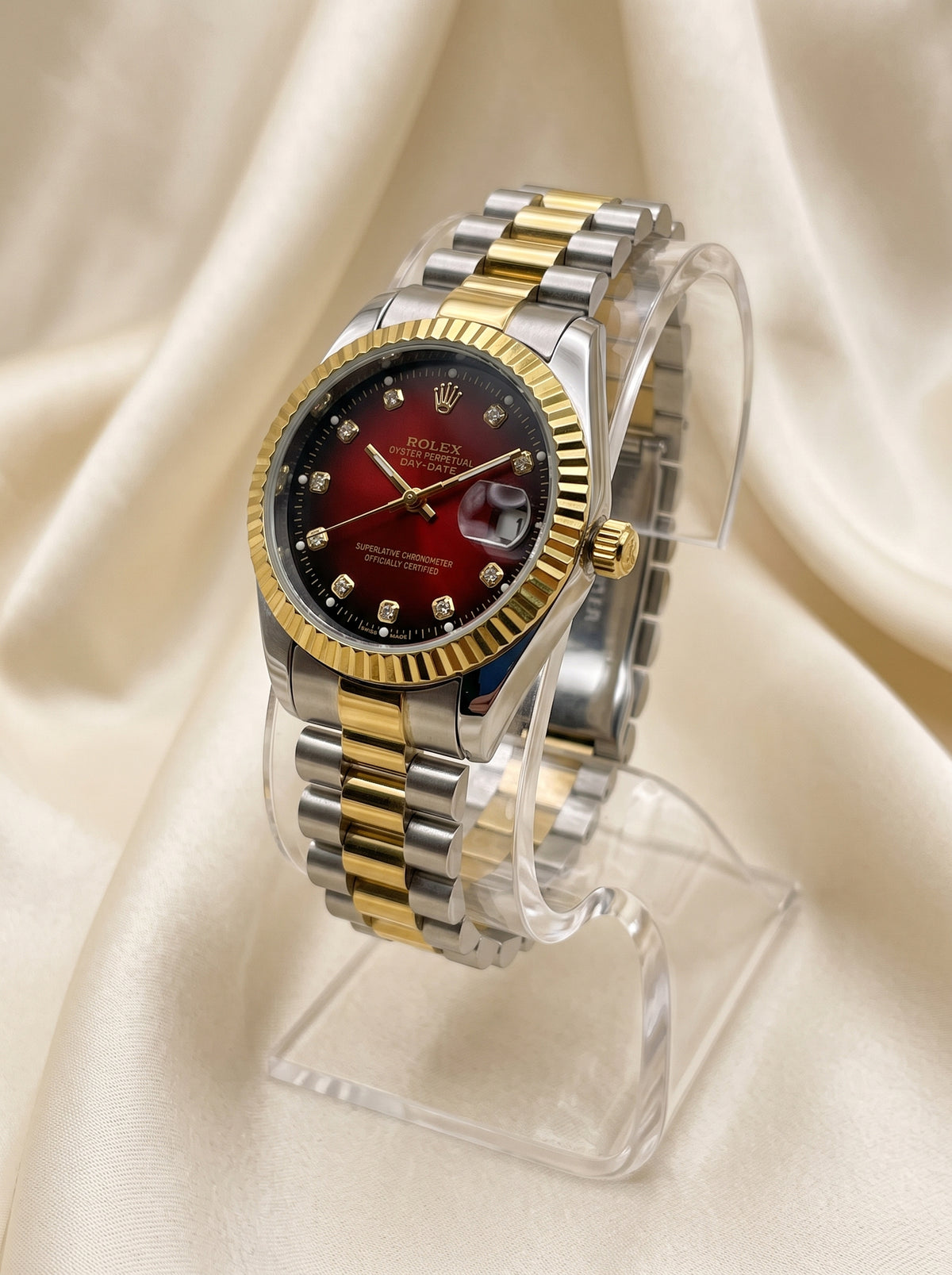 Rol-ex Sunburst Fluted bezel